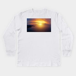 Stunning sunset over the lake Kids Long Sleeve T-Shirt